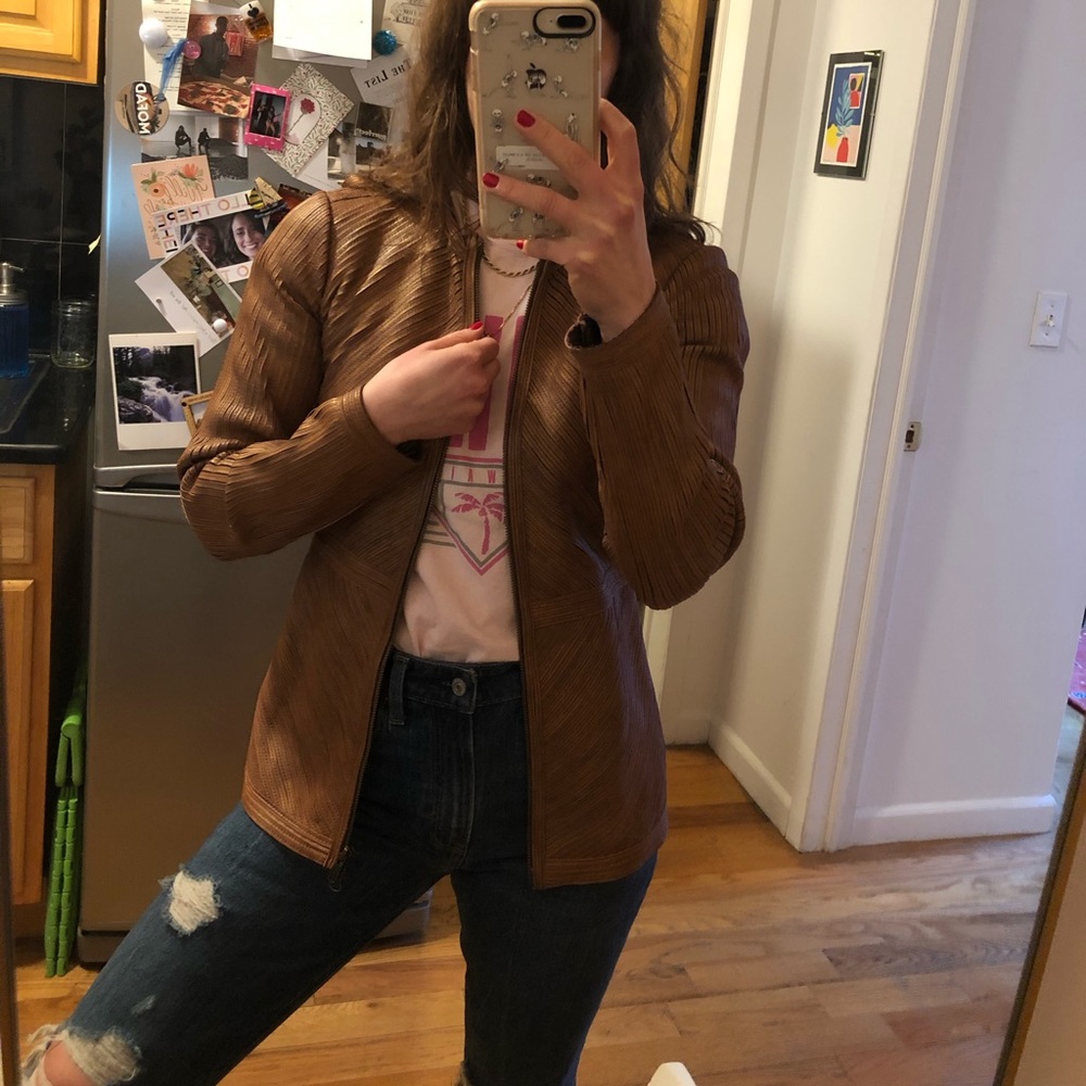 Bagatelle Leather Patchwork stretch Jacket - Picture 5 of 12